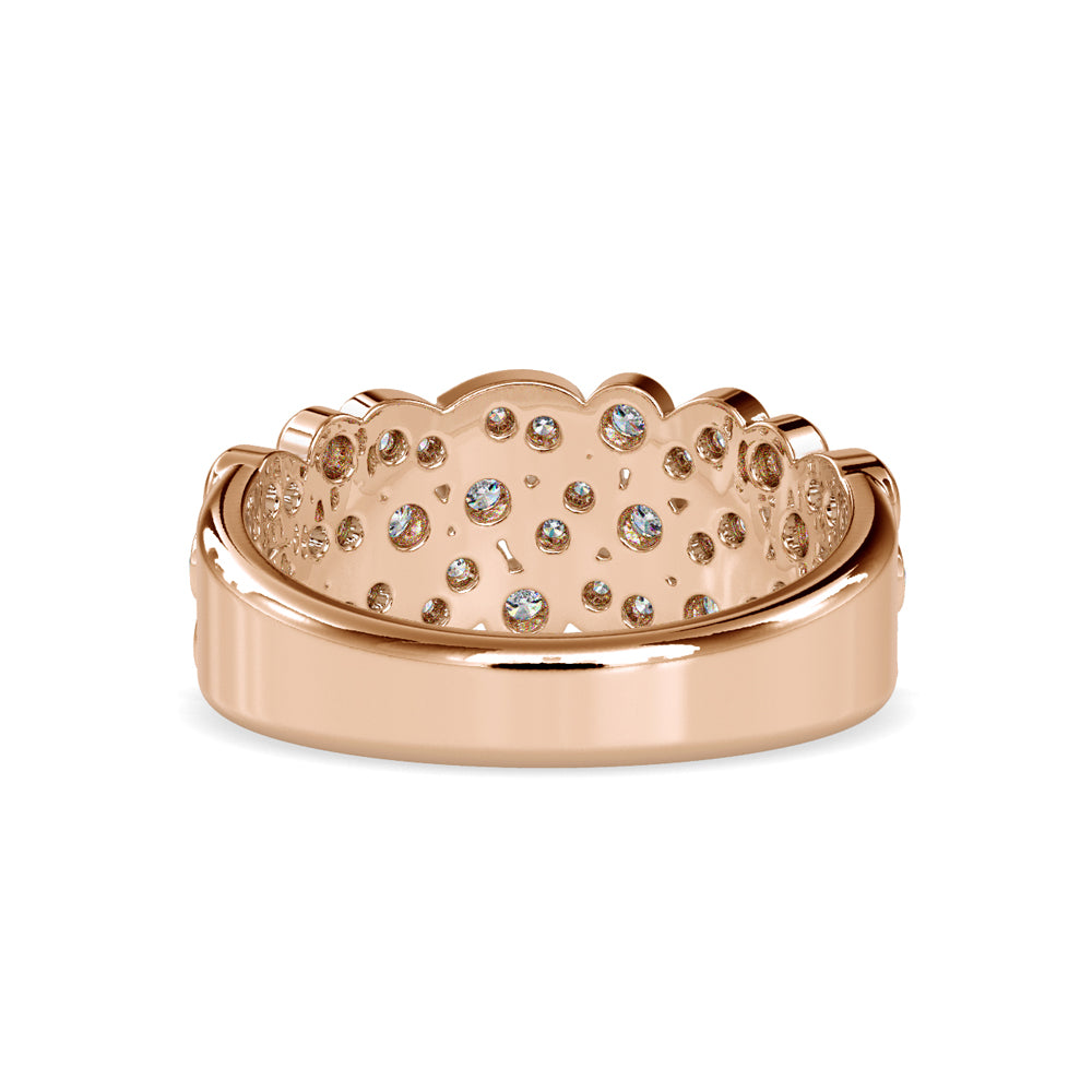 SKU: 0009 (10K) Cascading Diamond Ring in Rose Gold.