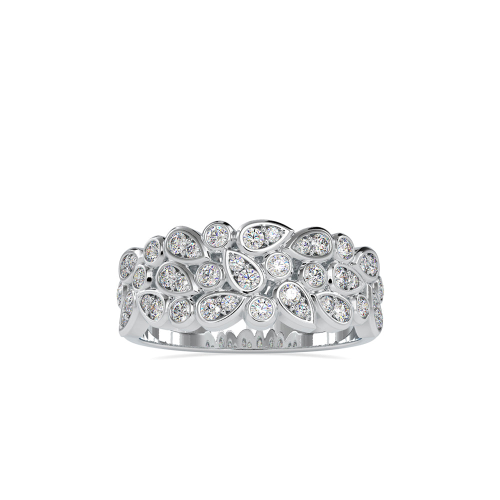 SKU: 0009 (14K) Cascading Diamond Ring in Rose Gold.