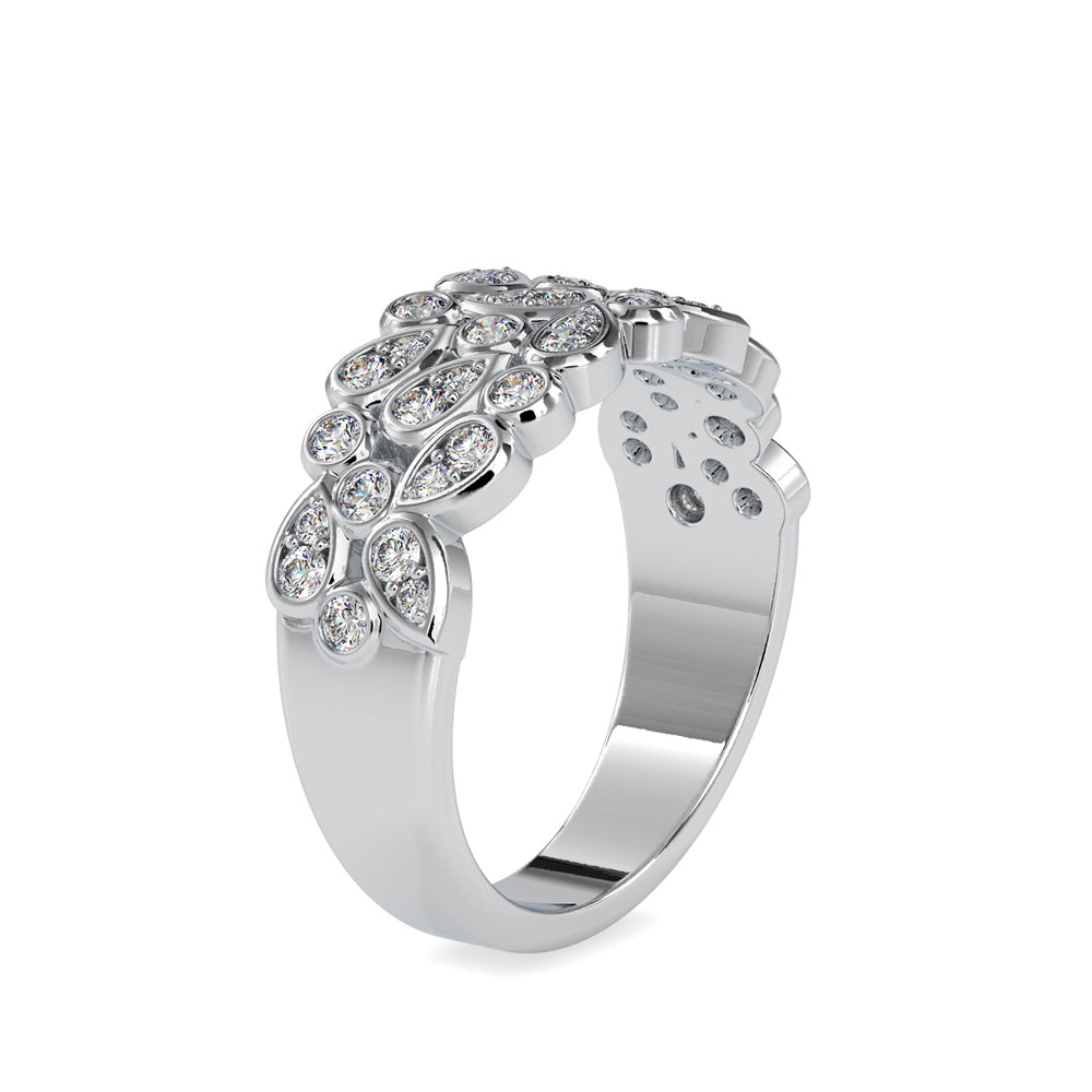 SKU: 0009 (10K) Cascading Diamond Ring in Rose Gold.