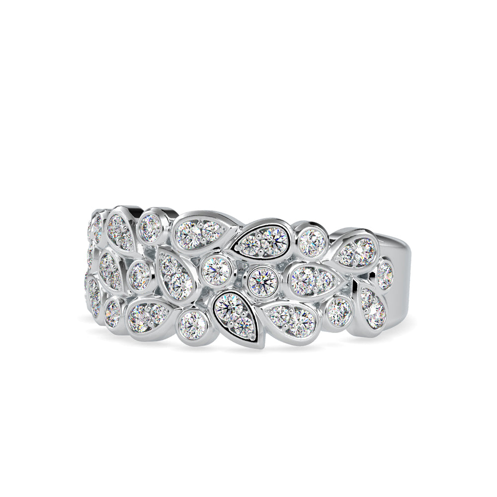 SKU: 0009 (10K) Cascading Diamond Ring in Rose Gold.