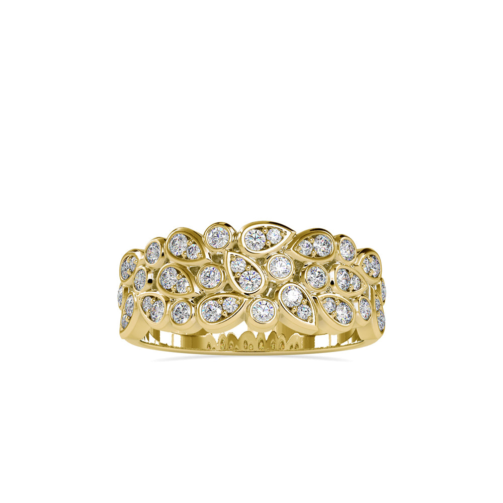 SKU: 0009 (10K) Cascading Diamond Ring in Rose Gold.