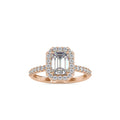 SKU: 0010 (14K) Emerald  Diamond Halo Engagment Ring .