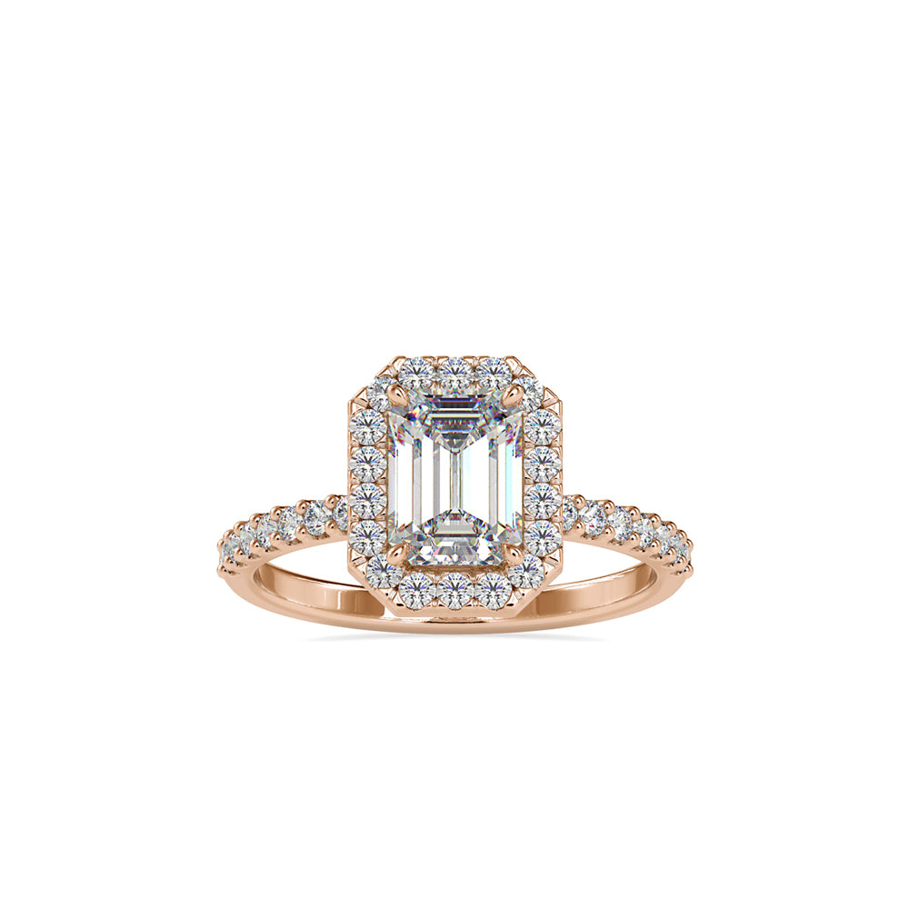 SKU: 0010 (10K) Emerald  Diamond Halo Engagment Ring .