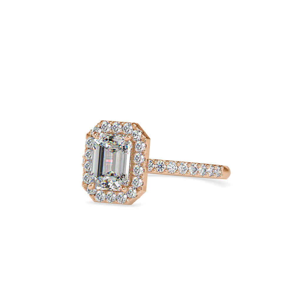 SKU: 0010 (14K) Emerald  Diamond Halo Engagment Ring .