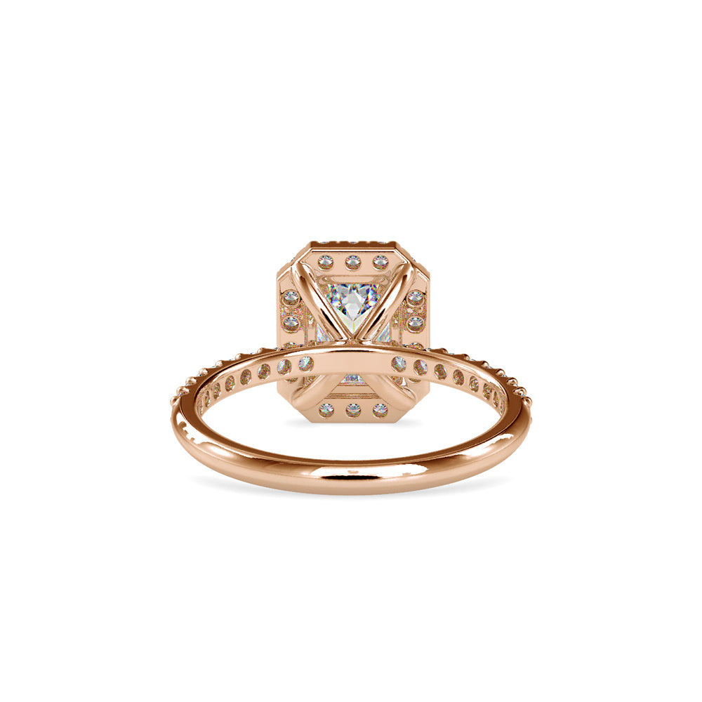 SKU: 0010 (18K) Emerald  Diamond Halo Engagment Ring .