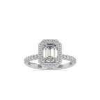 SKU: 0010 (10K) Emerald  Diamond Halo Engagment Ring .