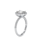 SKU: 0010 (18K) Emerald  Diamond Halo Engagment Ring .