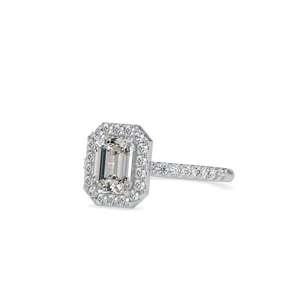 SKU: 0010 (10K) Emerald  Diamond Halo Engagment Ring .
