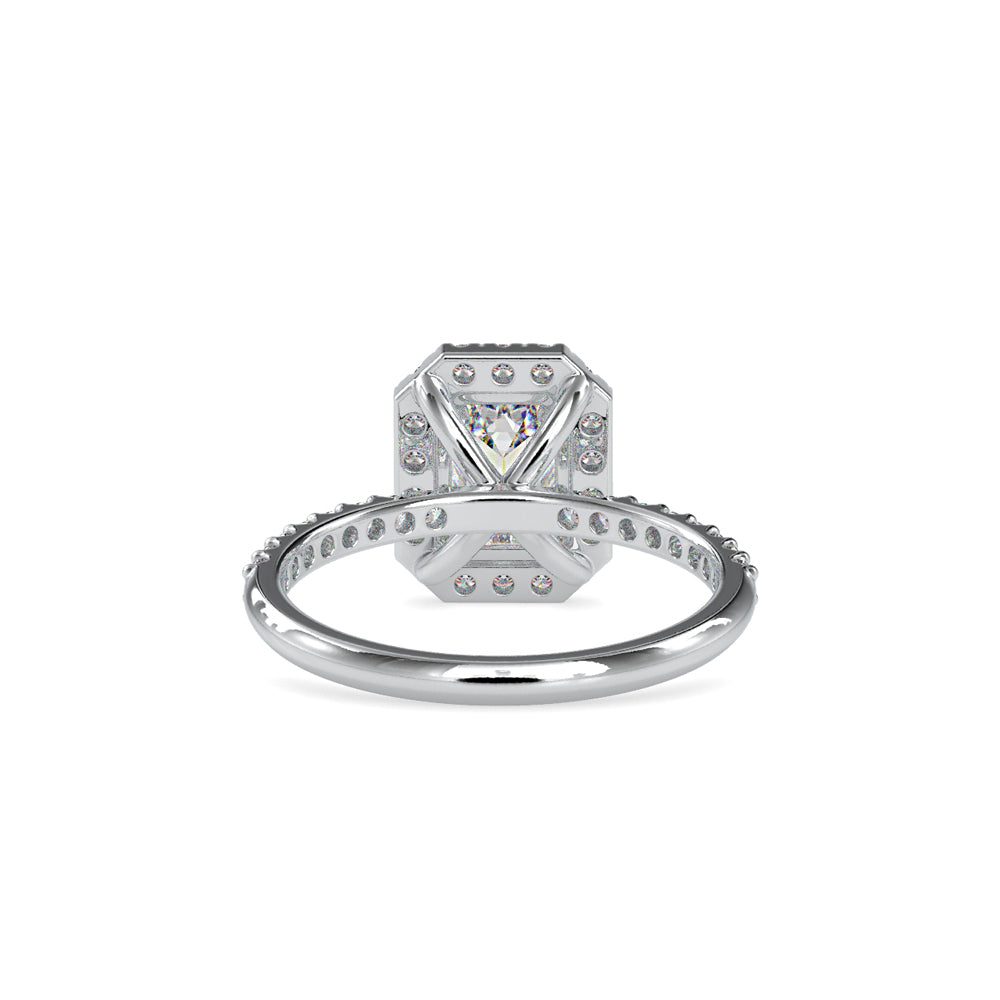 SKU: 0010 (18K) Emerald  Diamond Halo Engagment Ring .
