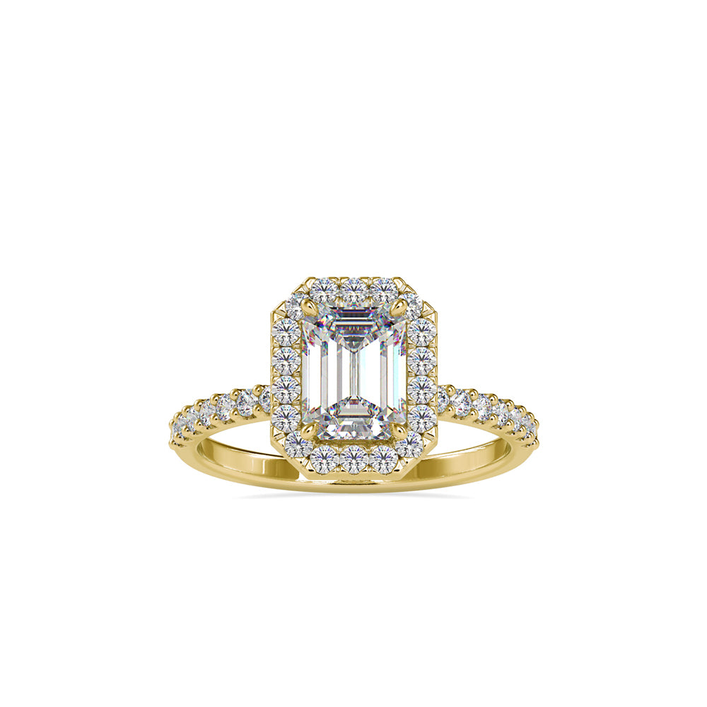 SKU: 0010 (22K) Emerald  Diamond Halo Engagment Ring .