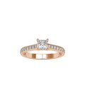 SKU: 0011 (22K) Princess Diamond Split Shank Engagment Ring in Rose Gold.