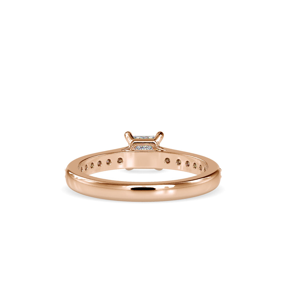 SKU: 0011 (18K) Princess Diamond Split Shank Engagment Ring in Rose Gold.