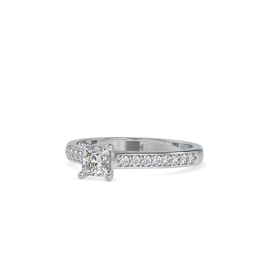 SKU: 0011 (18K) Princess Diamond Split Shank Engagment Ring in Rose Gold.