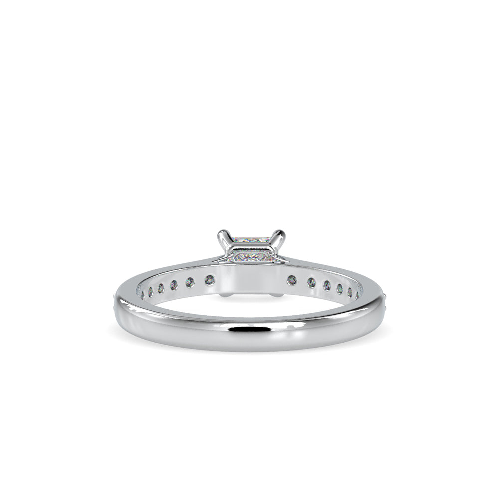 SKU: 0011 (14K) Princess Diamond Split Shank Engagment Ring in Rose Gold.