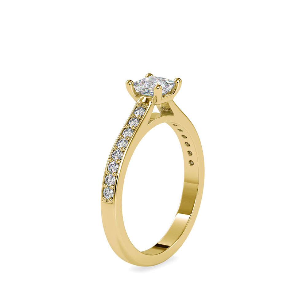SKU: 0011 (22K) Princess Diamond Split Shank Engagment Ring in Rose Gold.