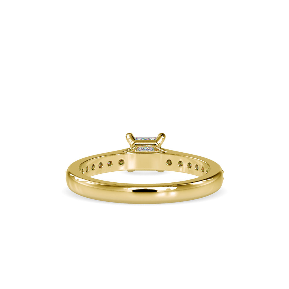 SKU: 0011 (10K) Princess Diamond Split Shank Engagment Ring in Rose Gold.