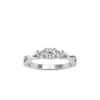 SKU: 0012 (10K) Three Stone Twisted Engagment Ring in Rose Gold.