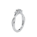 SKU: 0012 (22K) Three Stone Twisted Engagment Ring in Rose Gold.