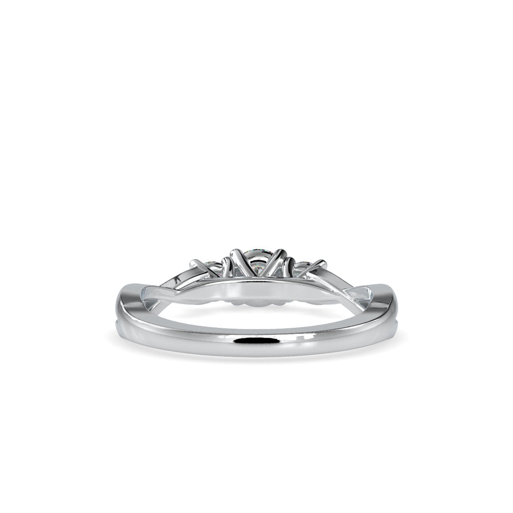 SKU: 0012 (10K) Three Stone Twisted Engagment Ring in Rose Gold.