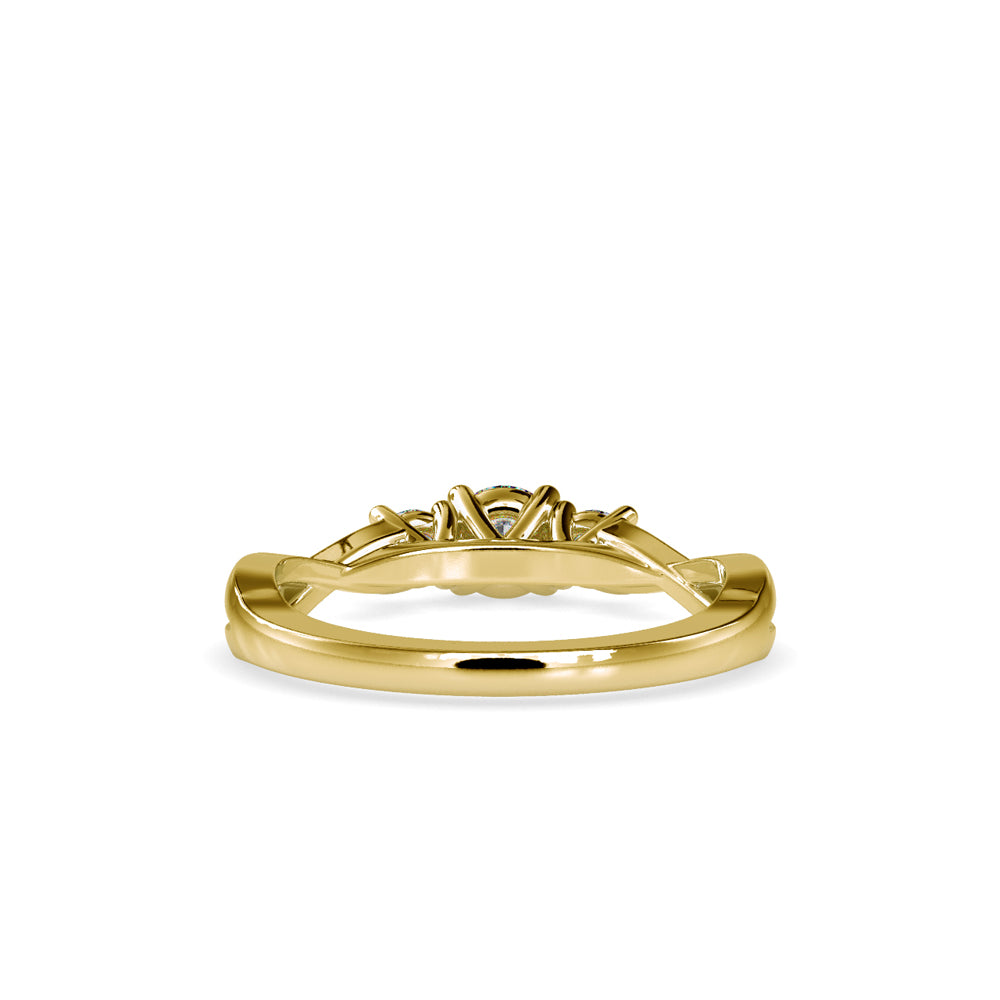 SKU: 0012 (14K) Three Stone Twisted Engagment Ring in Rose Gold.
