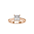 SKU: 0013 (22K) Princess Diamond  Engagment Ring in Rose Gold.
