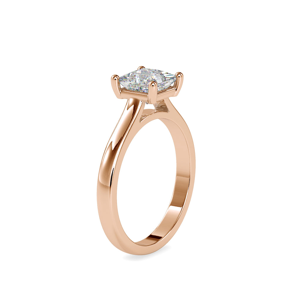 SKU: 0013 (22K) Princess Diamond  Engagment Ring in Rose Gold.