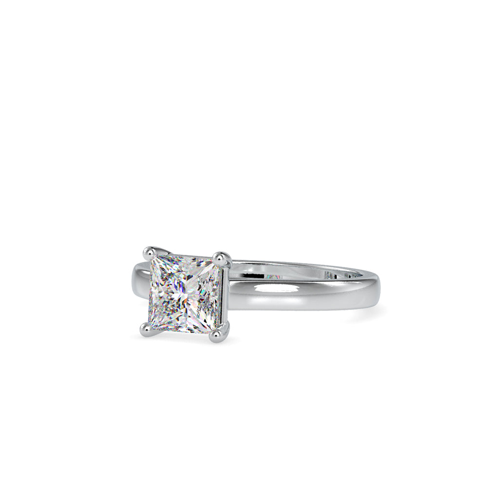 SKU: 0013 (14K) Princess Diamond  Engagment Ring in Rose Gold.
