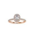 SKU: 0014 (18K) Oval Halo Engagment  Ring in Rose Gold.