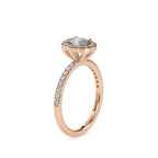 SKU: 0014 (18K) Oval Halo Engagment  Ring in Rose Gold.