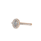 SKU: 0014 (18K) Oval Halo Engagment  Ring in Rose Gold.