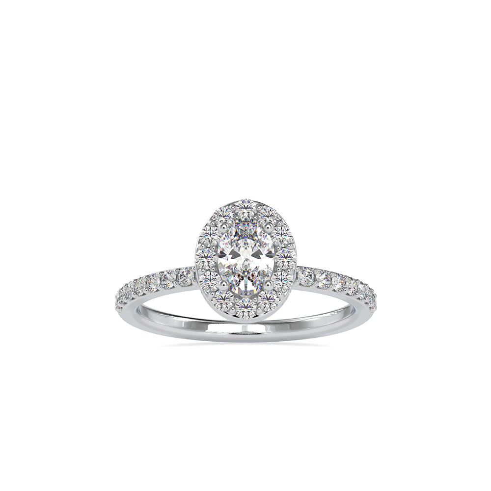 SKU: 0014 (10K) Oval Halo Engagment  Ring in Rose Gold.