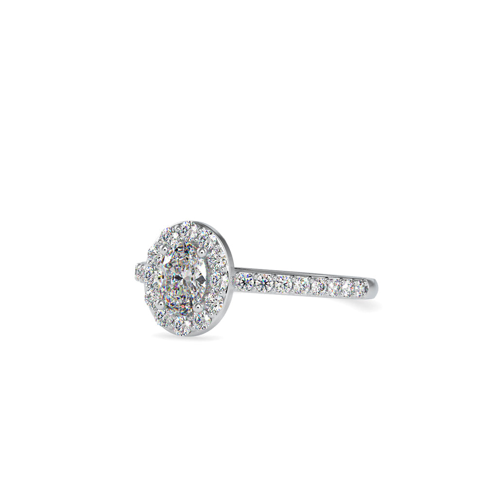 SKU: 0014 (14K) Oval Halo Engagment  Ring in Rose Gold.