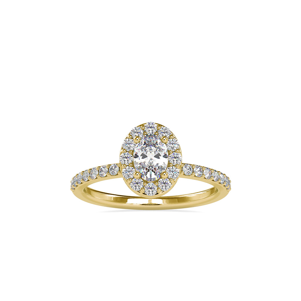SKU: 0014 (22K) Oval Halo Engagment  Ring in Rose Gold.
