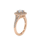 SKU: 0015 (22K) Double Halo Engagment Ring in Rose Gold.