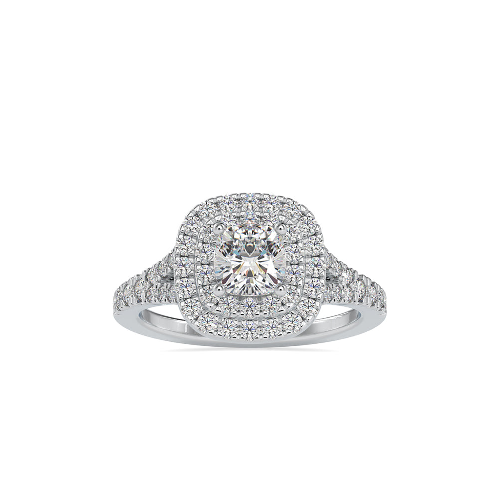 SKU: 0015 (18K) Double Halo Engagment Ring in Rose Gold.