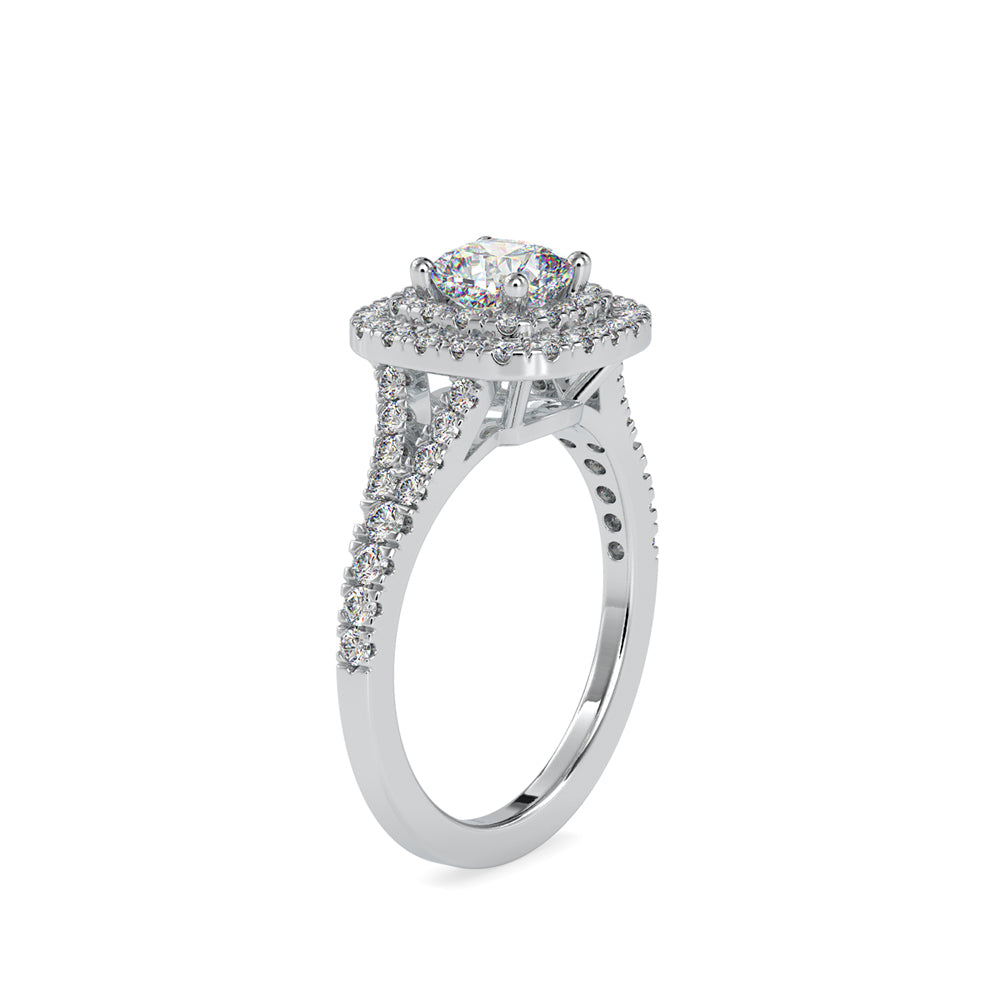 SKU: 0015 (18K) Double Halo Engagment Ring in Rose Gold.