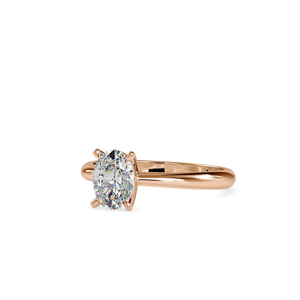 SKU: 0016 (22K) Oval Diamond Solitaire Ring in Rose Gold.