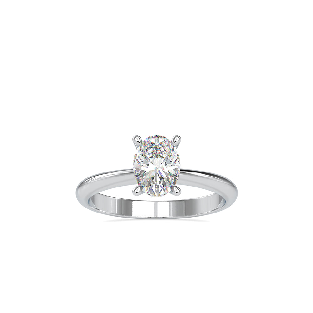 SKU: 0016 (22K) Oval Diamond Solitaire Ring in Rose Gold.