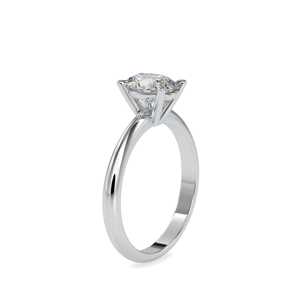 SKU: 0016 (14K) Oval Diamond Solitaire Ring in Rose Gold.