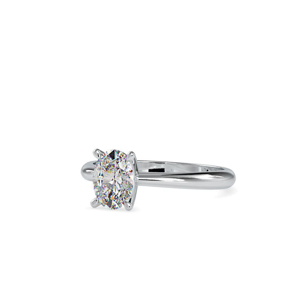 SKU: 0016 (18K) Oval Diamond Solitaire Ring in Rose Gold.