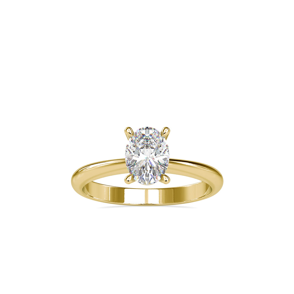 SKU: 0016 (10K) Oval Diamond Solitaire Ring in Rose Gold.