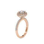 SKU: 0017 (10K) Double Halo Milgrain Cushion Cut Ring in Rose Gold.