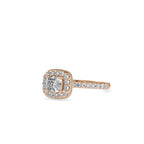 SKU: 0017 (10K) Double Halo Milgrain Cushion Cut Ring in Rose Gold.
