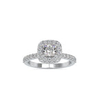 SKU: 0017 (22K) Double Halo Milgrain Cushion Cut Ring in Rose Gold.