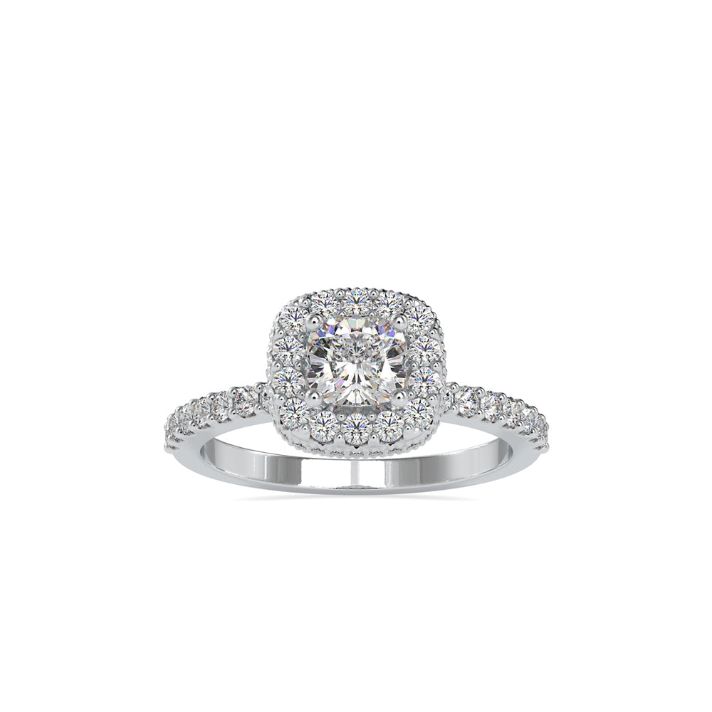 SKU: 0017 (22K) Double Halo Milgrain Cushion Cut Ring in Rose Gold.