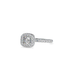 SKU: 0017 (18K) Double Halo Milgrain Cushion Cut Ring in Rose Gold.