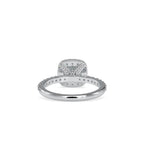 SKU: 0017 (14K) Double Halo Milgrain Cushion Cut Ring in Rose Gold.