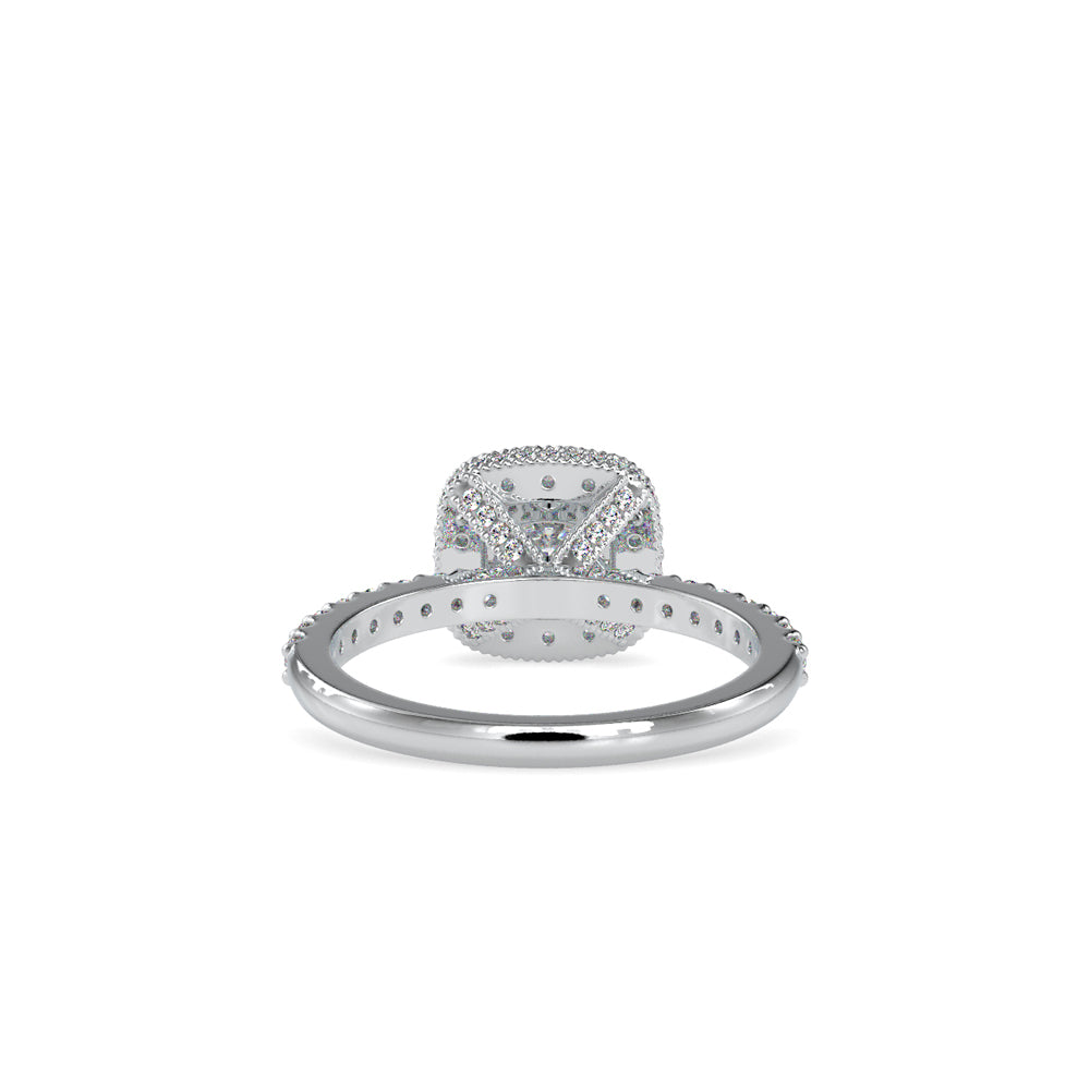 SKU: 0017 (22K) Double Halo Milgrain Cushion Cut Ring in Rose Gold.