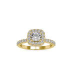 SKU: 0017 (18K) Double Halo Milgrain Cushion Cut Ring in Rose Gold.