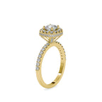 SKU: 0017 (22K) Double Halo Milgrain Cushion Cut Ring in Rose Gold.